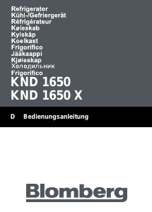 Bedienungsanleitung Blomberg KND 1650 X Kühl-gefrierkombination