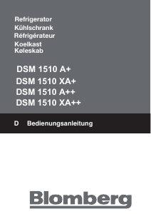Brugsanvisning Blomberg DSM 1510 A++ Køle-fryseskab