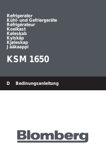 Bedienungsanleitung Blomberg KSM 1650 Kühl-gefrierkombination