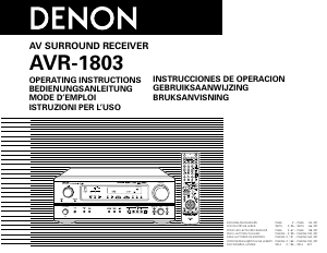 Mode d’emploi Denon AVR-1803 Récepteur
