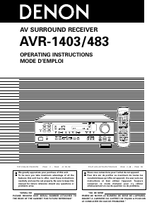 Mode d’emploi Denon AVR-483 Récepteur