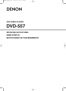 Mode d’emploi Denon DVD-557 Lecteur DVD