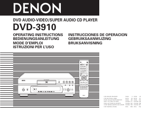 Mode d’emploi Denon DVD-3910 Lecteur DVD
