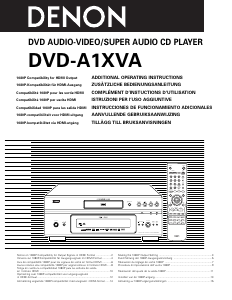 Mode d’emploi Denon DVD-A1XVA Lecteur DVD