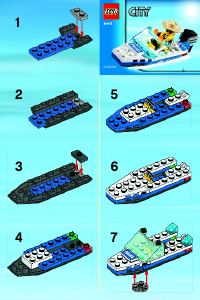 Manual Lego set 30017 City Police boat