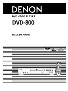 Mode d’emploi Denon DVD-800 Lecteur DVD