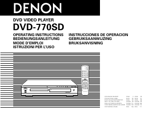 Mode d’emploi Denon DVD-770SD Lecteur DVD