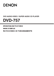 Manual de uso Denon DVD-757 Reproductor DVD