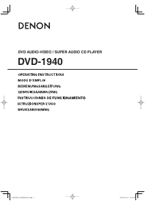 Mode d’emploi Denon DVD-1940 Lecteur DVD