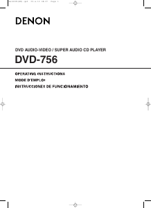 Manual de uso Denon DVD-756 Reproductor DVD
