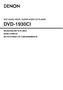 Mode d’emploi Denon DVD-1930CI Lecteur DVD