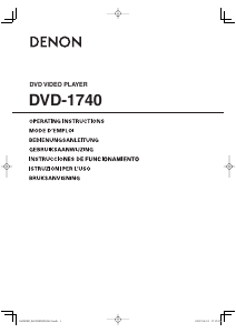 Mode d’emploi Denon DVD-1740 Lecteur DVD