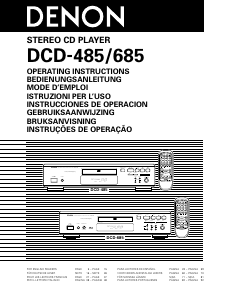 Manual Denon DCD-485 Leitor de CD