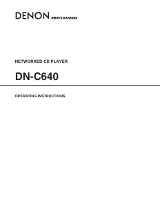 Mode d’emploi Denon DN-C640 Lecteur CD