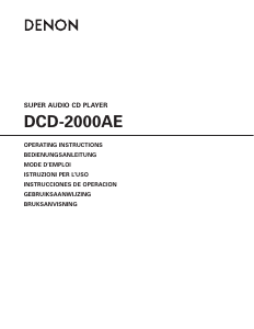 Manual de uso Denon DCD-2010AE Reproductor de CD