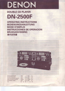 Mode d’emploi Denon DN-2500F Lecteur CD
