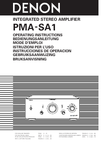 Manual de uso Denon PMA-SA1 Amplificador