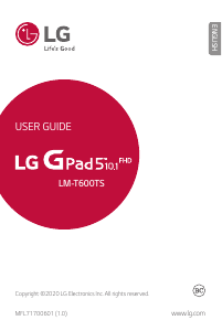 Handleiding LG LM-T600TS G-Pad 5 10.1 FHD Tablet
