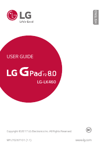 Manual LG LK460 G-Pad F2 8.0 Tablet