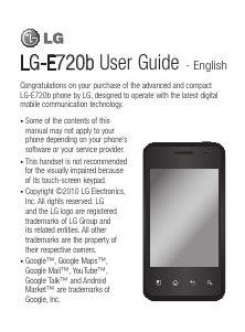 Handleiding LG E720b Mobiele telefoon