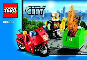 Käyttöohje Lego set 60000 City Palomiehen moottoripyörä