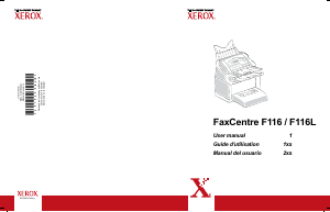 Manual Xerox FaxCentre F116 Fax Machine