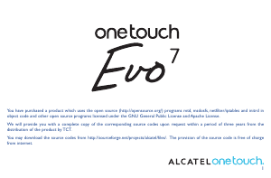 Manual Alcatel One Touch Evo 7 Tablet