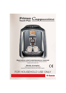 Mode d’emploi Saeco SUP030ADR Primea Touch Plus Cappuccino Cafetière
