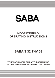 Mode d’emploi SABA S 32 TNV 08 Téléviseur LCD