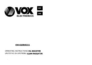 Manual Vox OH6111 Heater