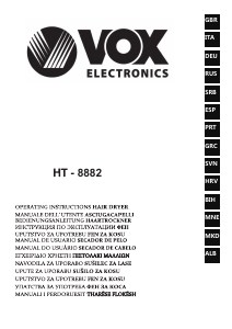 Manuale Vox HT8882 Asciugacapelli