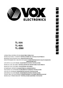 Priručnik Vox TL30A Ventilator