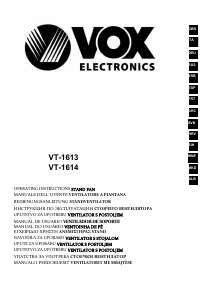 Manual de uso Vox VT1613 Ventilador