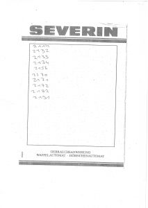 Bedienungsanleitung Severin WA 2134 Waffeleisen