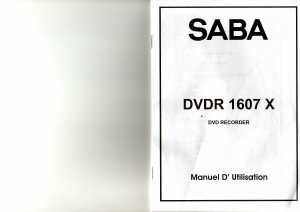 Mode d’emploi SABA DVDR 1607 X Lecteur DVD