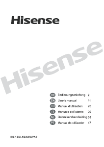 Bedienungsanleitung Hisense RS-13DL4SAA/CPA2 Kühlschrank