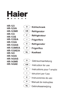 Mode d’emploi Haier HR-123 Réfrigérateur