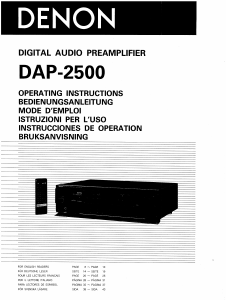 Bruksanvisning Denon DAP-2500 Förförstärkare
