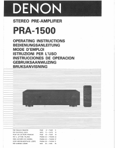 Bedienungsanleitung Denon PRA-1500 Vorverstärker