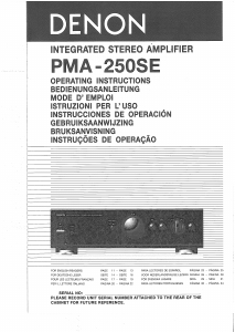 Bedienungsanleitung Denon PMA-250SE Verstärker