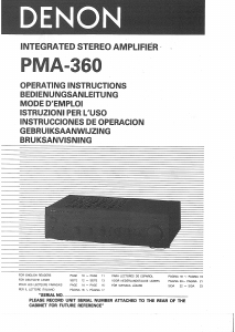 Bedienungsanleitung Denon PMA-360 Verstärker