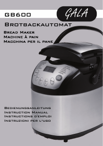 Manual Gala GB600 Bread Maker