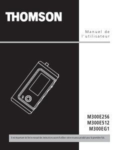 Mode d’emploi Thomson M300E512 Lecteur Mp3