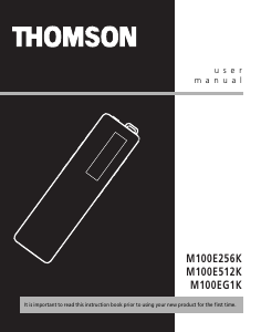 Mode d’emploi Thomson M100E512K Lecteur Mp3