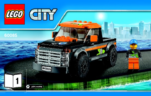 Manual Lego set 60085 City 4x4 com barco a motor