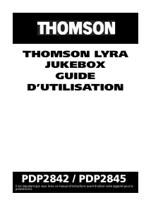 Mode d’emploi Thomson PDP2845 Lyra Lecteur Mp3