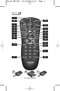 Mode d’emploi Thomson ROC39 Télécommande