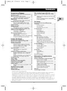 Mode d’emploi Thomson DTH211 Lecteur DVD