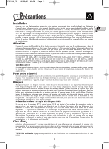 Mode d’emploi Thomson DTH700 Lecteur DVD