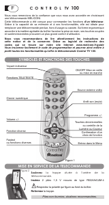 Mode d’emploi Meliconi Control TV 100 Télécommande